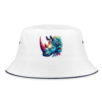 Nashorn - Bucket Hat - Weiß/Navy - Vorne