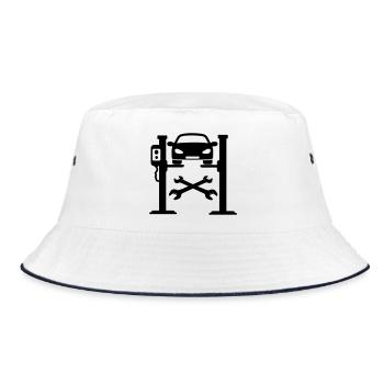 Car garage logo - Bucket Hat - white/navy - Front