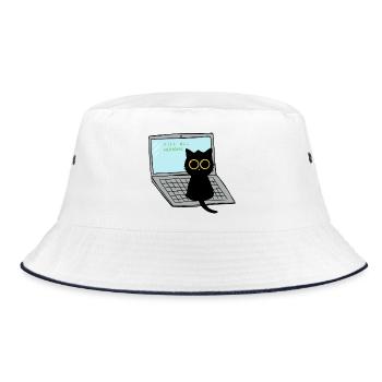Kill All Humans Cat - Bucket Hat - white/navy - Front