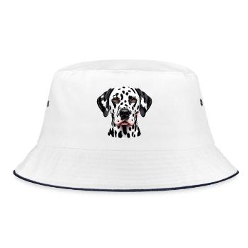 Dalmatiner Hund - Bucket Hat - Weiß/Navy - Vorne