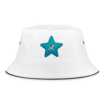 Süßes Baby Zebra auf Stern Kinder - Bucket Hat - Weiß/Navy - Vorne