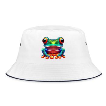 Frog - Bucket Hat - white/navy - Front