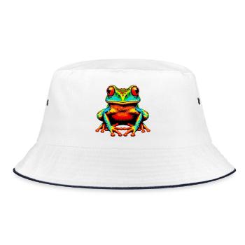 Frog - Bucket Hat - white/navy - Front