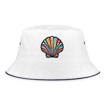Shell - Bucket Hat - white/navy - Front