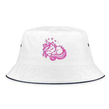 Chat licorne endormi (rose) - Bob - blanc/marine - Devant