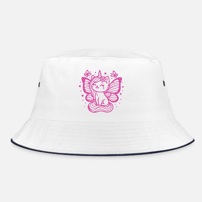 Winged Unicorn Cat (pink) Bucket Hat