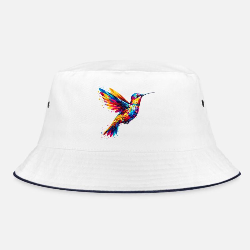 Kolibri - Bucket Hat - Weiß/Navy