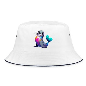 Seal - Bucket Hat - white/navy - Front