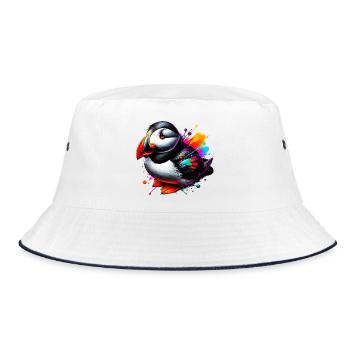 Papageitaucher - Bucket Hat - Weiß/Navy - Vorne