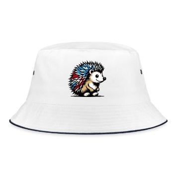 Igel - Bucket Hat - Weiß/Navy - Vorne