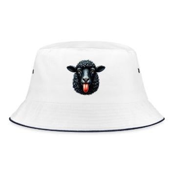 Rebellious family black sheep makes tongue - Bucket Hat - white/navy - Front