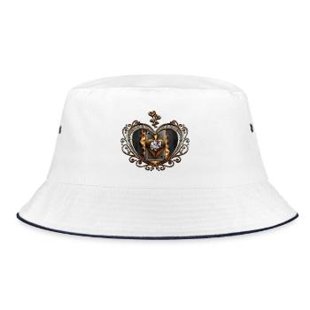 Woman card with a burning heart - Bucket Hat - white/navy - Front