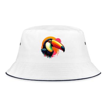 Tukan - Bucket Hat - Weiß/Navy - Vorne