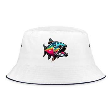Piranha - Bucket Hat - white/navy - Front