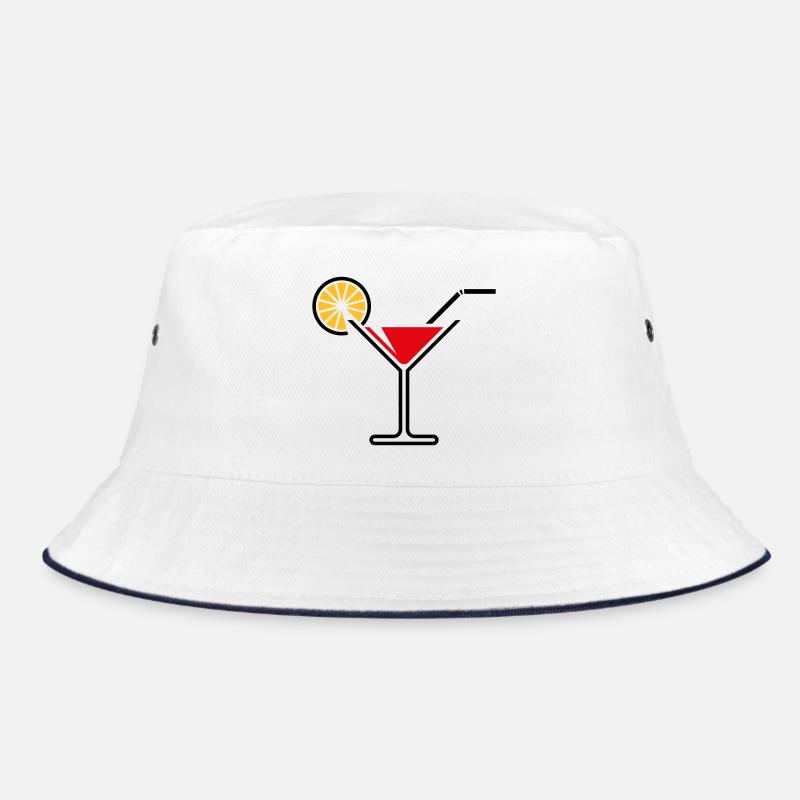 Cocktail Glass / Martini Glass (Red) Bucket Hat
