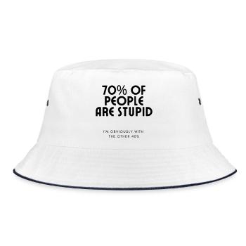 70% of people are stupid.... Humour # - Bucket Hat - white/navy - Front