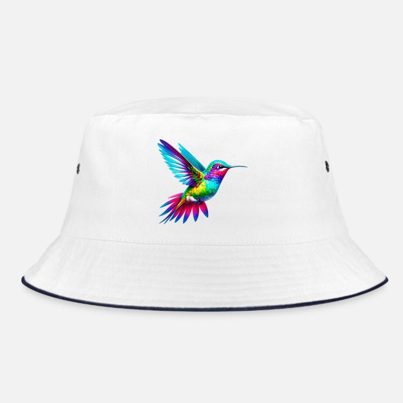 Kolibri - Bucket Hat - Weiß/Navy