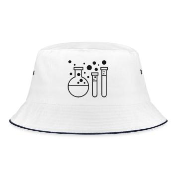Chemistry experiment test tubes - Bucket Hat - white/navy - Front