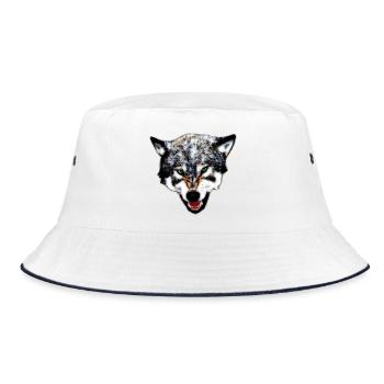 Wolf - Bucket Hat - white/navy - Front
