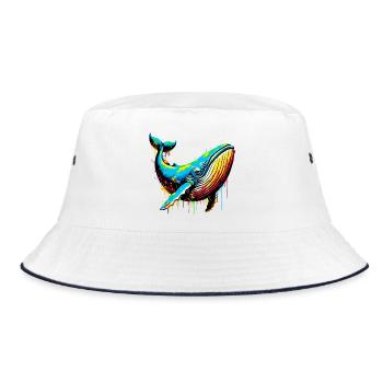 Wal - Bucket Hat - Weiß/Navy - Vorne