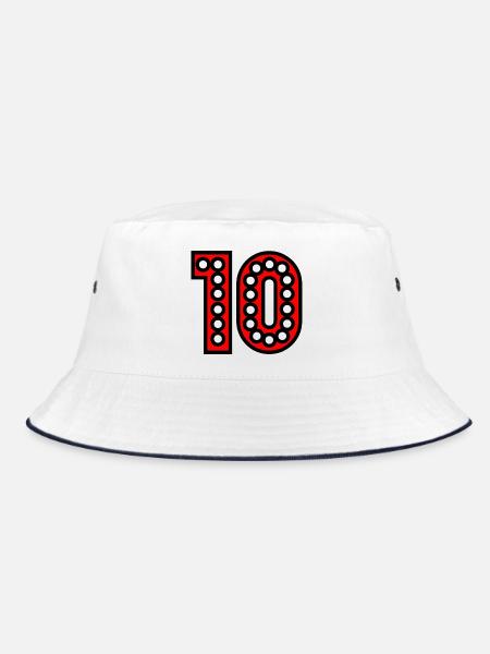 10. 10 YEARS. 10th ANNIVERSARY. 10 YEAR ANNIVERSARY. - Bucket Hat - white/navy - Front