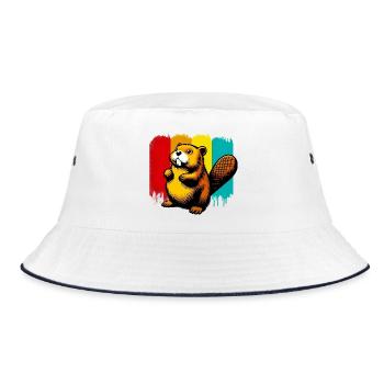Bieber - Bucket Hat - Weiß/Navy - Vorne