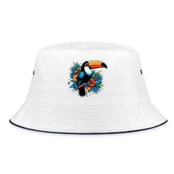 Tukan - Bucket Hat - Weiß/Navy - Vorne