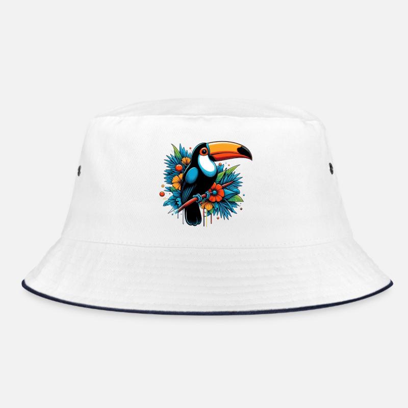 Tukan - Bucket Hat - Weiß/Navy