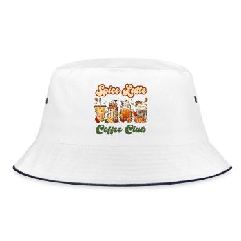 Coffee Club - Pumpkin Spice Latte - Bucket Hat - Weiß/Navy - Vorne