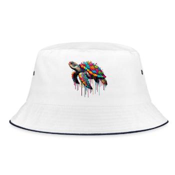 Turtle - Bucket Hat - white/navy - Front