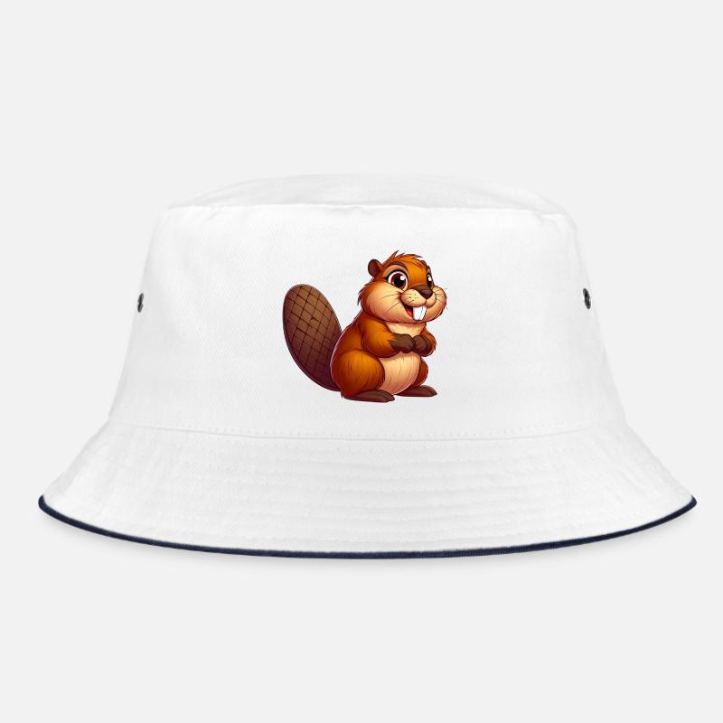 Bieber - Bucket Hat - Weiß/Navy