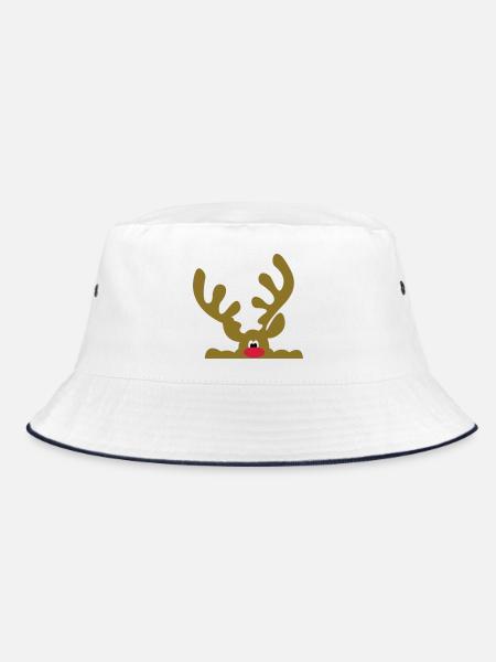 Lustige Geschenke zu Weihnachten - Bucket Hat - Weiß/Navy - Vorne