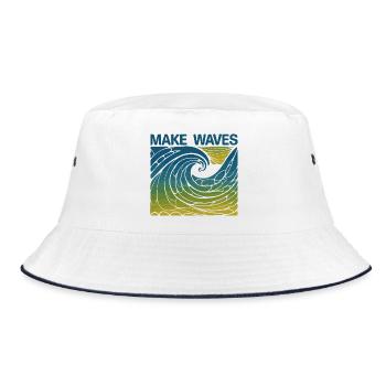 Make Waves - Bucket Hat - white/navy - Front