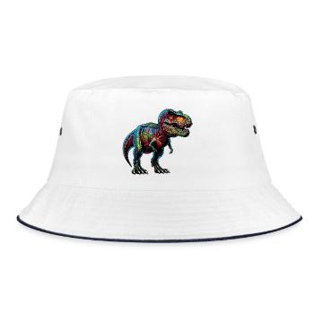 Dinosaur - Bucket Hat - white/navy - Front