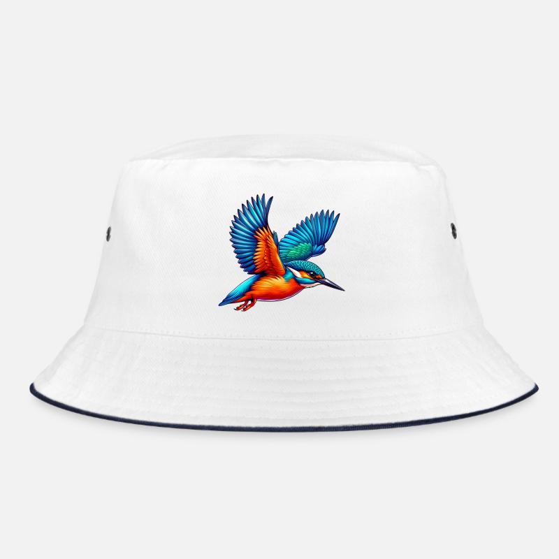 Eisvogel - Bucket Hat - Weiß/Navy