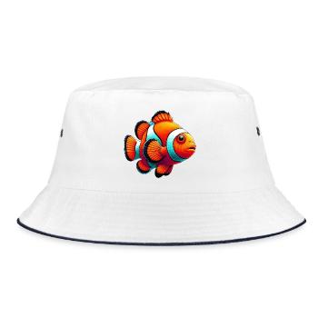 Clownfisch - Bucket Hat - Weiß/Navy - Vorne