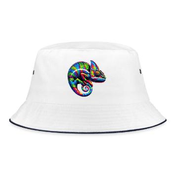 Chamäleon - Bucket Hat - Weiß/Navy - Vorne