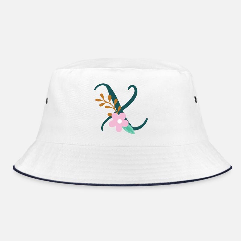 Eleganter Buchstabe 'X' mit Blumen Bucket Hat