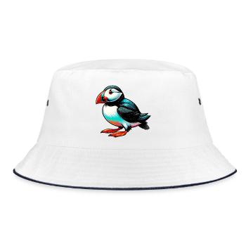 Papageitaucher - Bucket Hat - Weiß/Navy - Vorne
