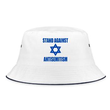 stand against antisemitism - Bucket Hat - Weiß/Navy - Vorne