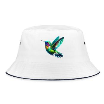 Kolibri - Bucket Hat - Weiß/Navy - Vorne