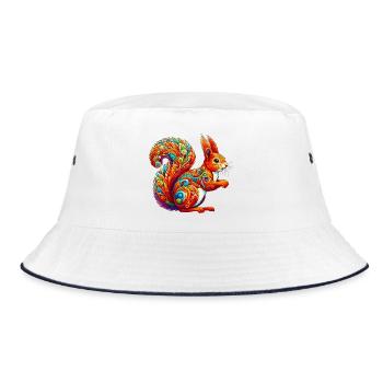 Squirrel - Bucket Hat - white/navy - Front