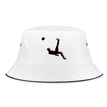 Fußball Fallrückzieher Sport - Bucket Hat - Weiß/Navy - Vorne