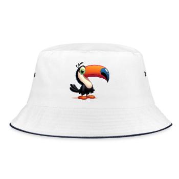 Tukan - Bucket Hat - Weiß/Navy - Vorne