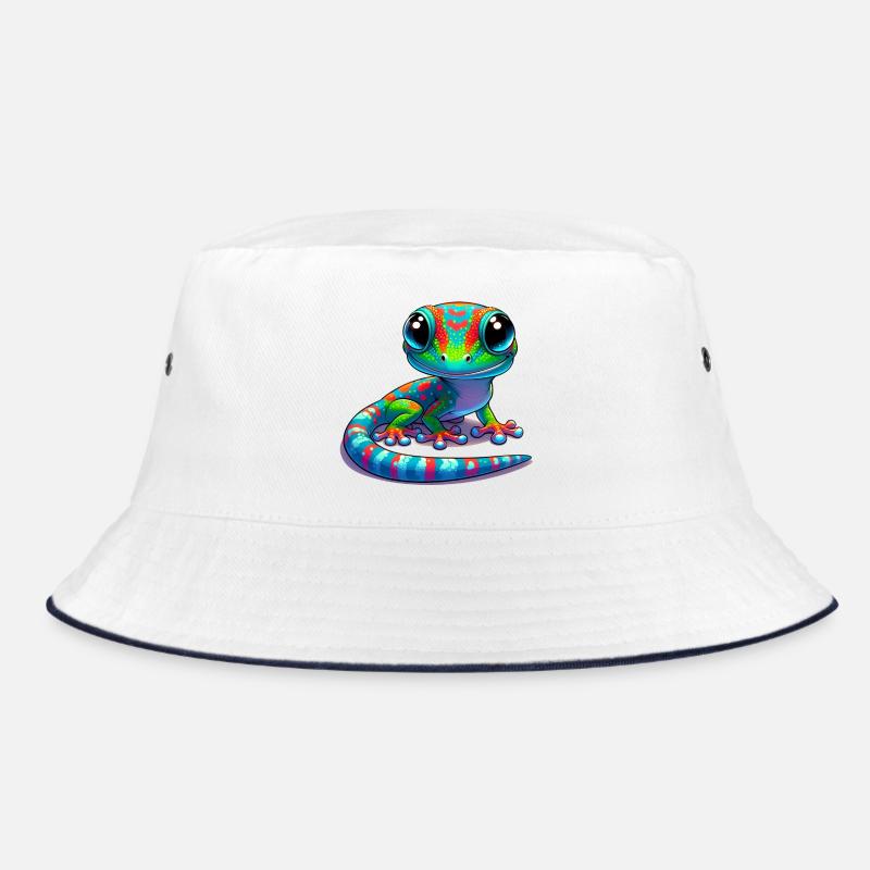 Gecko - Bucket Hat - Weiß/Navy