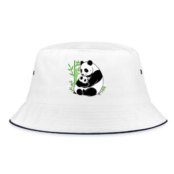 Panda tenderness - Bucket Hat - white/navy - Front