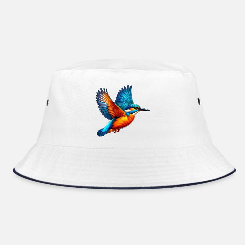 Eisvogel - Bucket Hat - Weiß/Navy