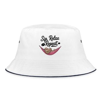 Sip, Relax, Repeat - Bucket Hat - white/navy - Front