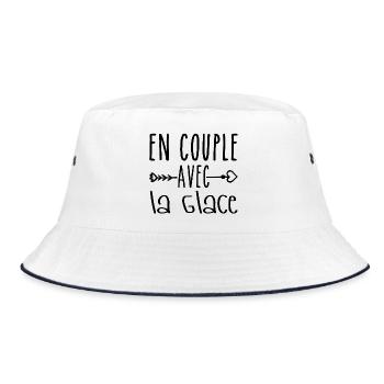 En Couple avec Glace, cadeau Fans de Glace - Bob - blanc/marine - Devant