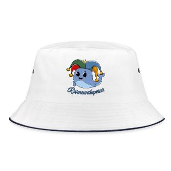 Karnewalsprinz Wortwitz Wortspiele Karneval Kostüm - Bucket Hat - Weiß/Navy - Vorne